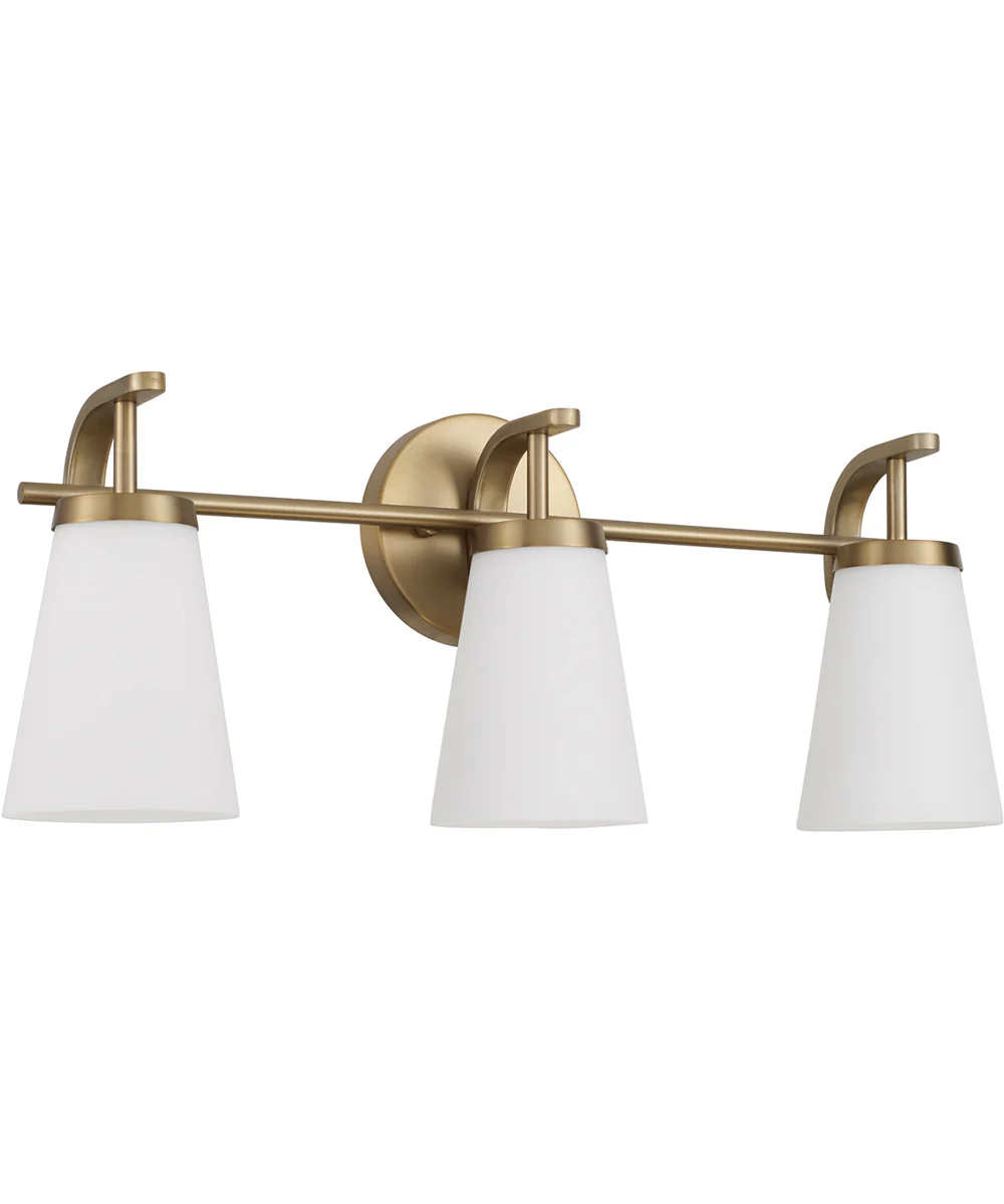 Drake 3-Light Vanity Aged Brass