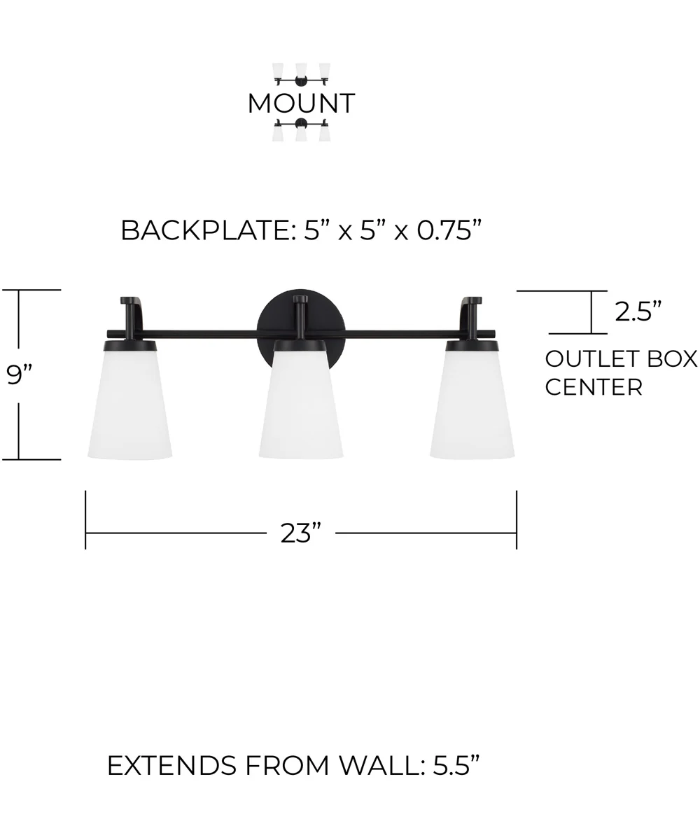 Drake 3-Light Vanity Matte Black - Image 5