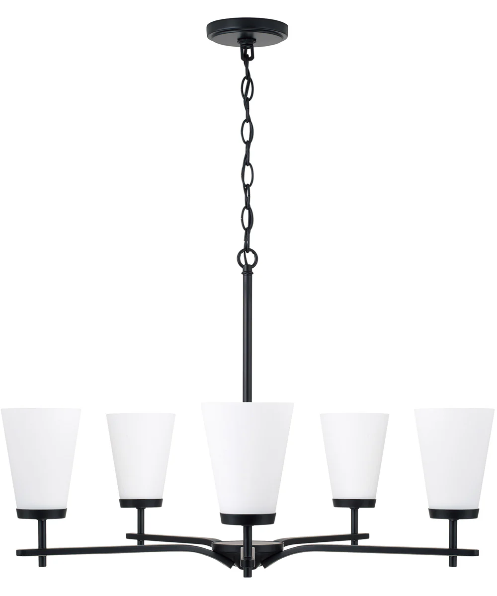 Drake 5-Light Chandelier Matte Black - Image 2