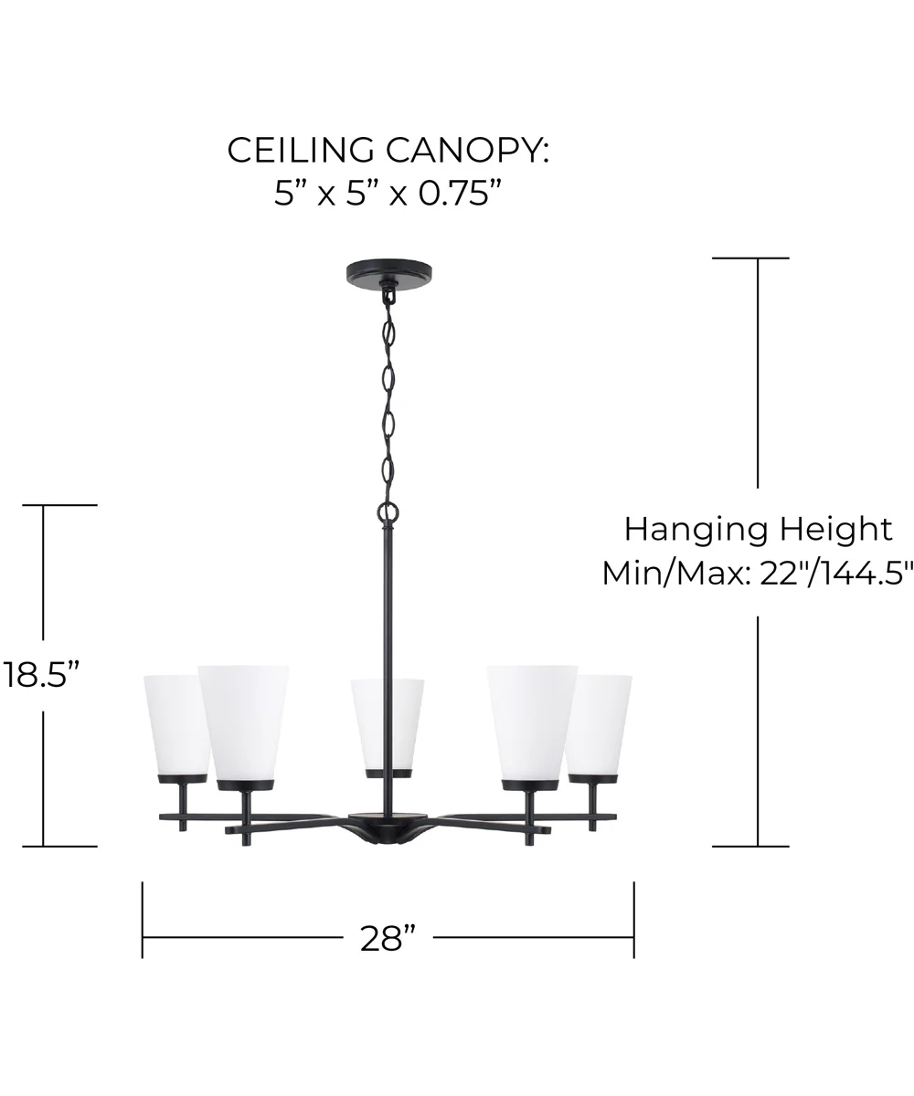 Drake 5-Light Chandelier Matte Black - Image 4
