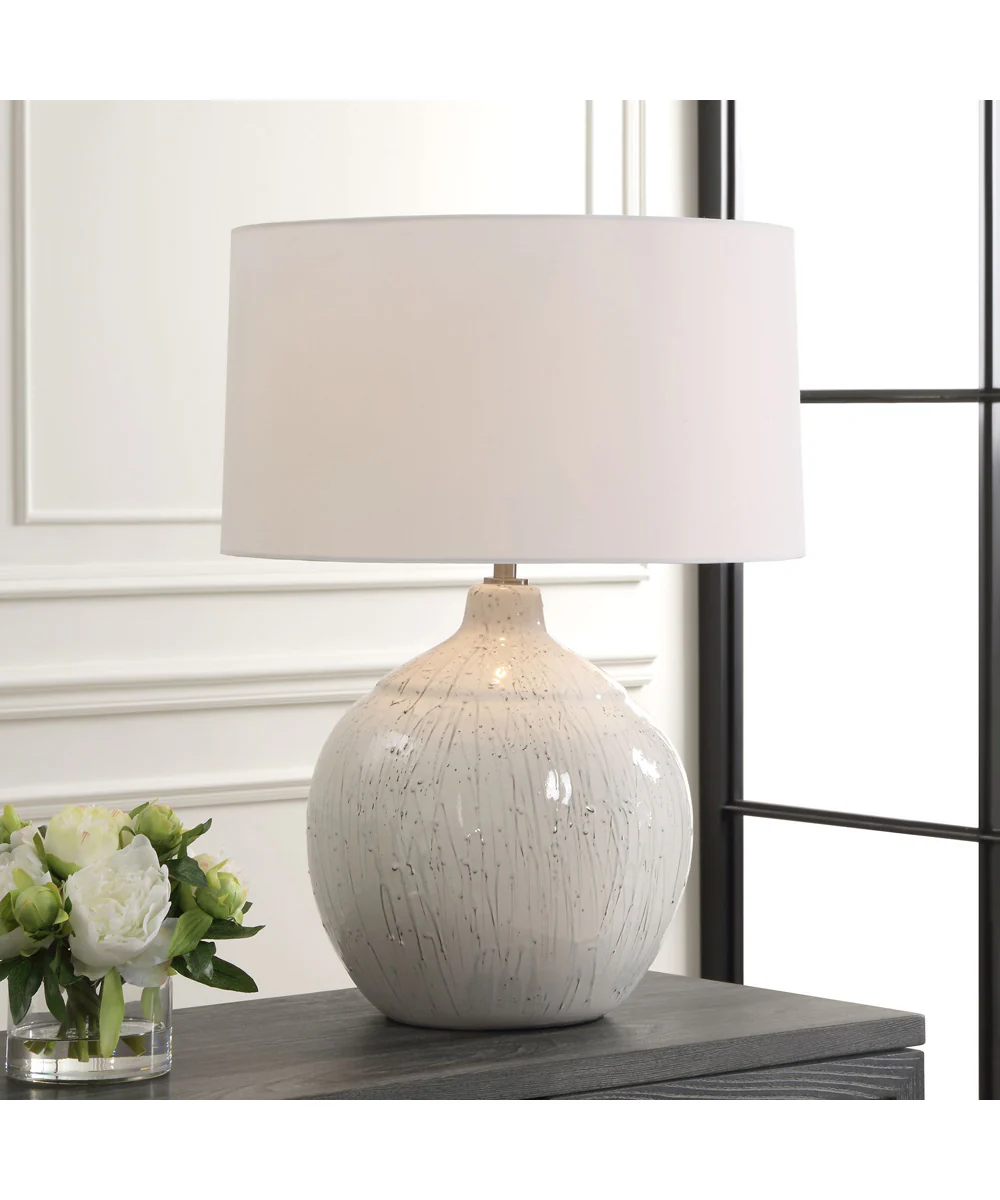 Dribble White Glaze Table Lamp - Image 2