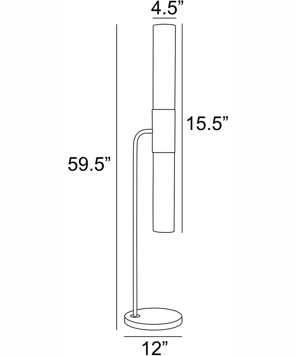 Dulance 2-Light 2-Light Floor Lamp Black/Frost Glass Shade - Image 4