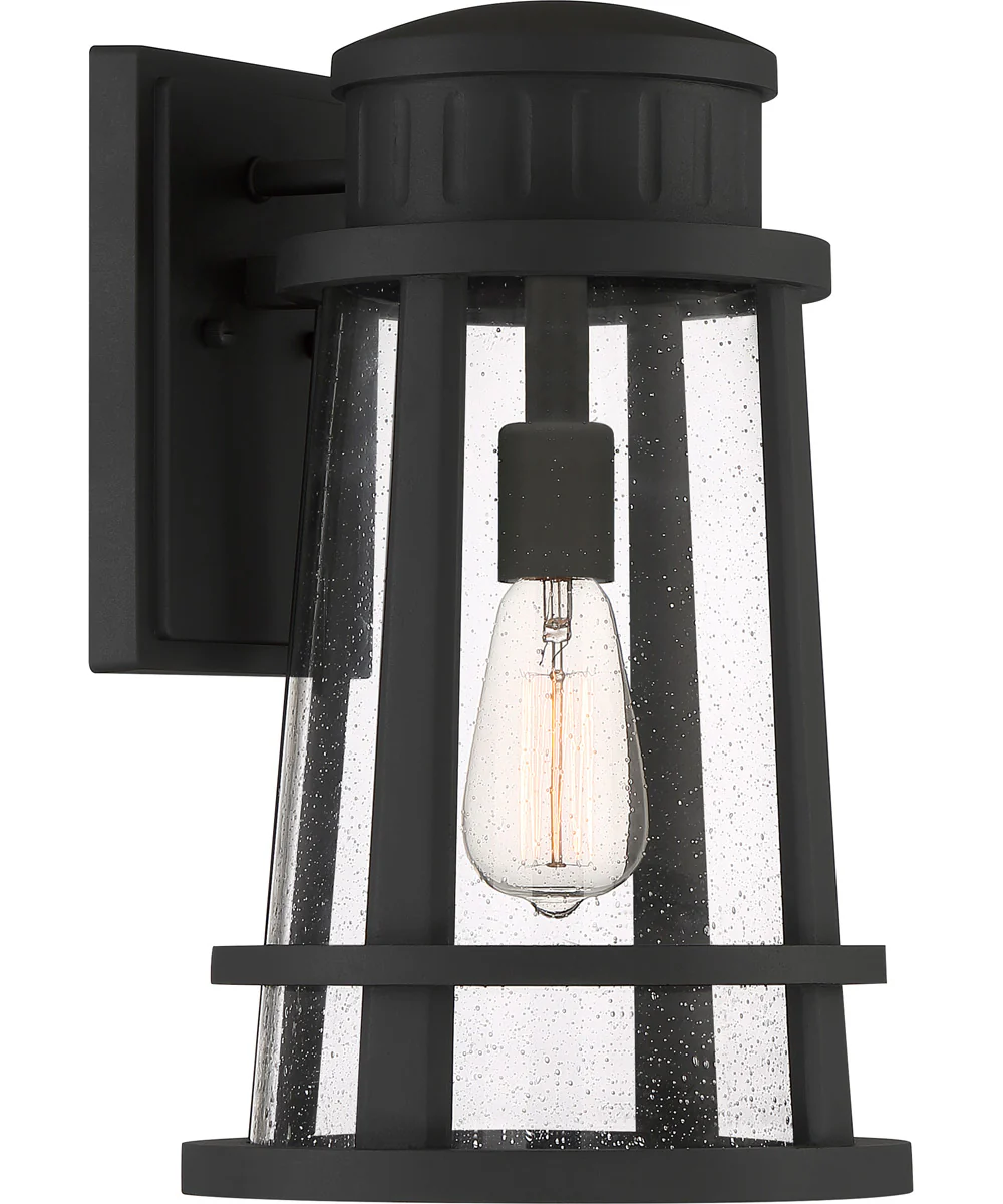 Dunham Large 1-light Outdoor Wall Light Coastal Armour Earth Black