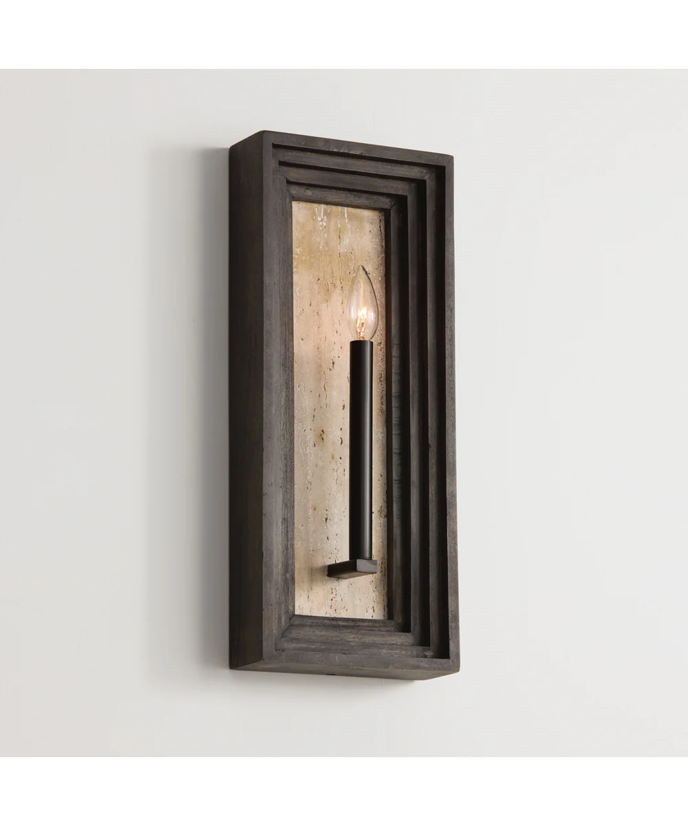 Dunn 1-Light Sconce Espresso Stain and Black - Image 2