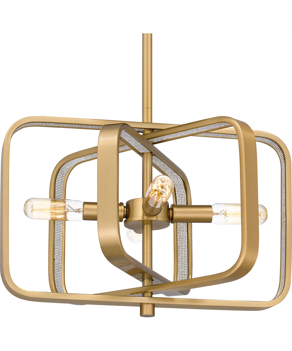 Dupree 4-light Pendant Brushed Weathered Brass - Image 6