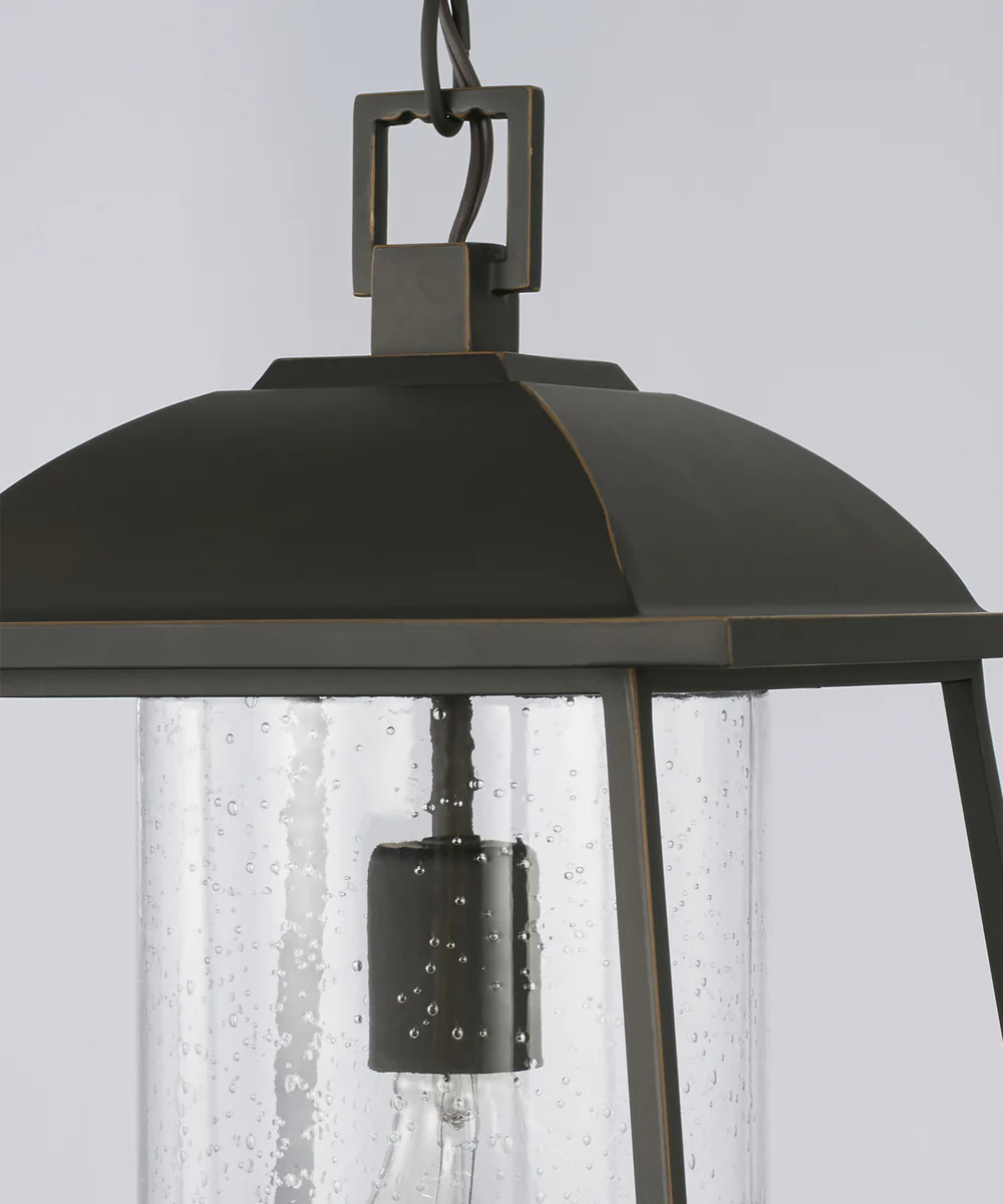 Durham 1-Light Outdoor Hanging-Lantern Rain or Shine - Oiled Bronze - Image 3