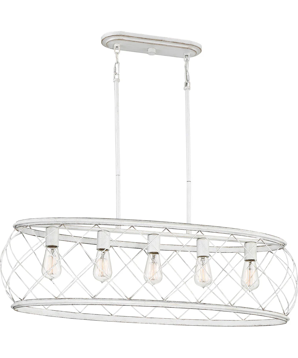 Dury 5-light Island Light Antique White - Image 2