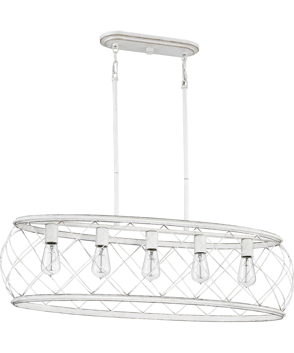Dury 5-light Island Light Antique White - Image 3