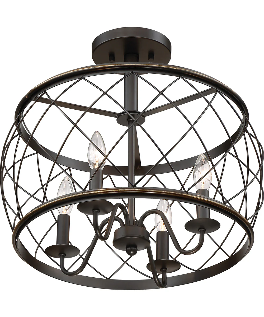 Dury Small 4-light Semi Flush Mount Palladian Bronze - Image 4