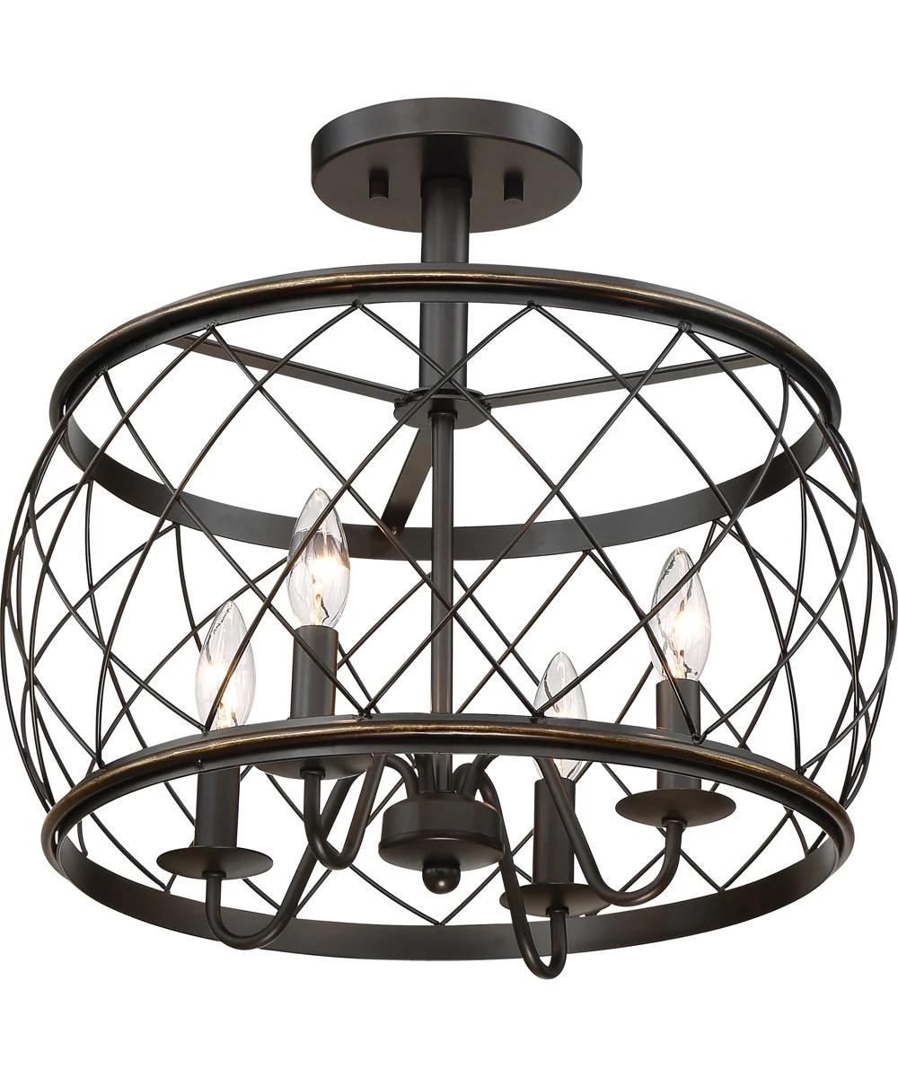 Dury Small 4-light Semi Flush Mount Palladian Bronze - Image 5