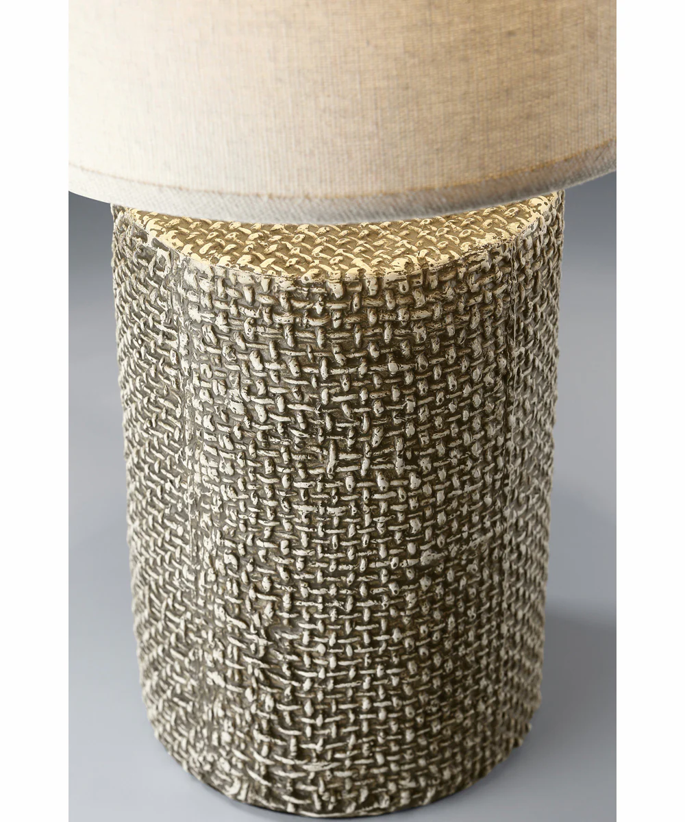 Dustin 1-Light Table Lamp Dark Brown Ceramichrome/ White Linen Shade - Image 2