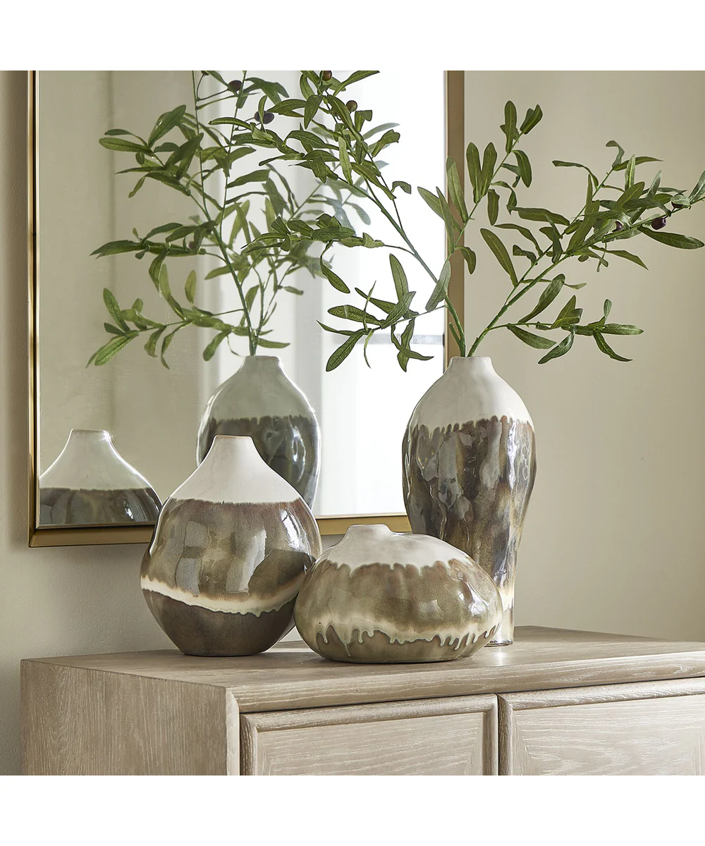 Earthflow Glazed Outdoor Vases Set of 3 - Image 2