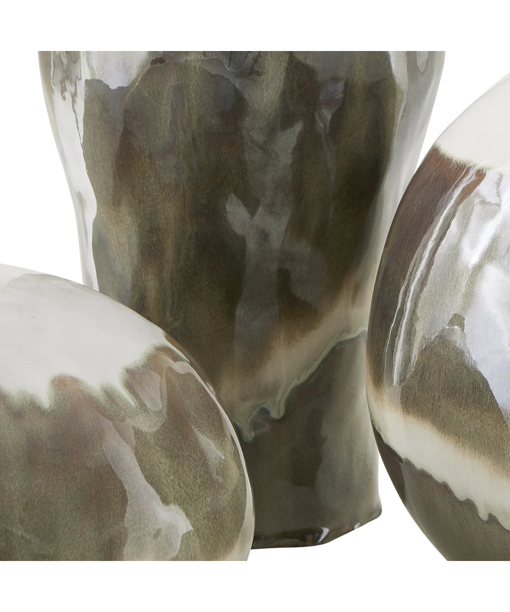 Earthflow Glazed Outdoor Vases Set of 3 - Image 5