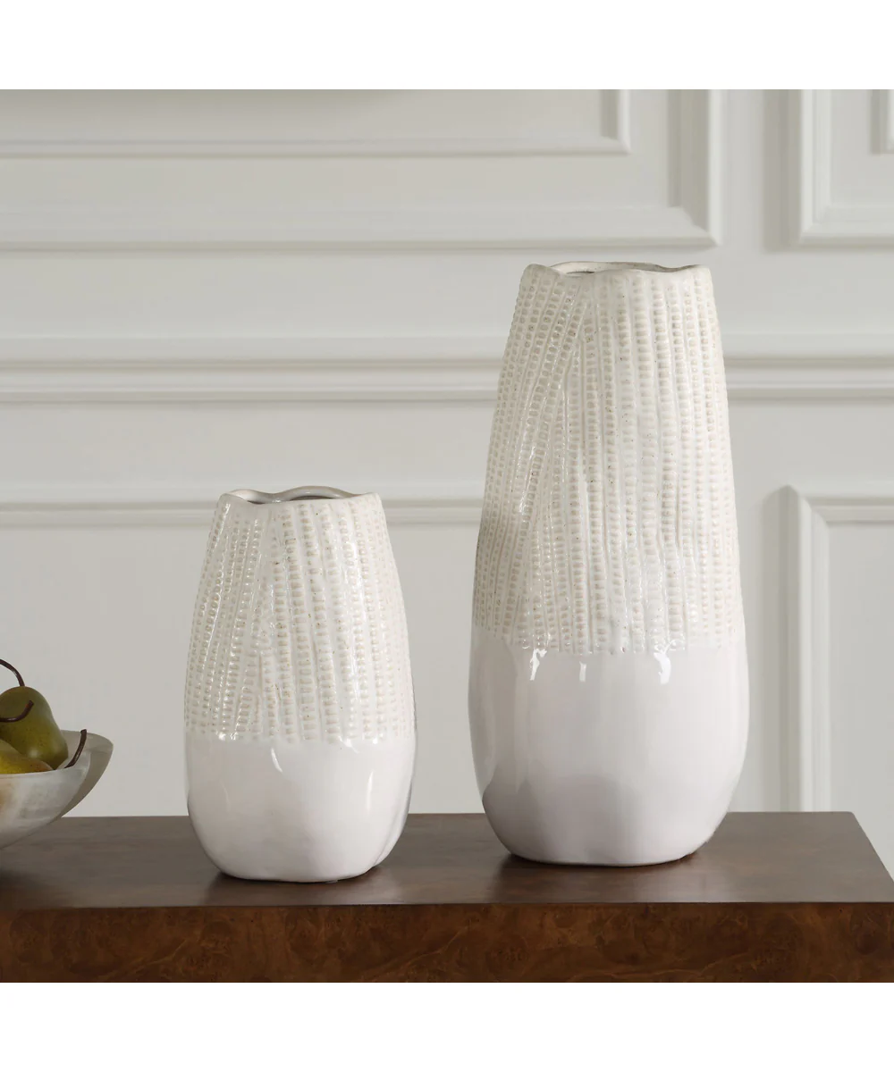 Echo Ridge White Vases Set of 2 - Image 2