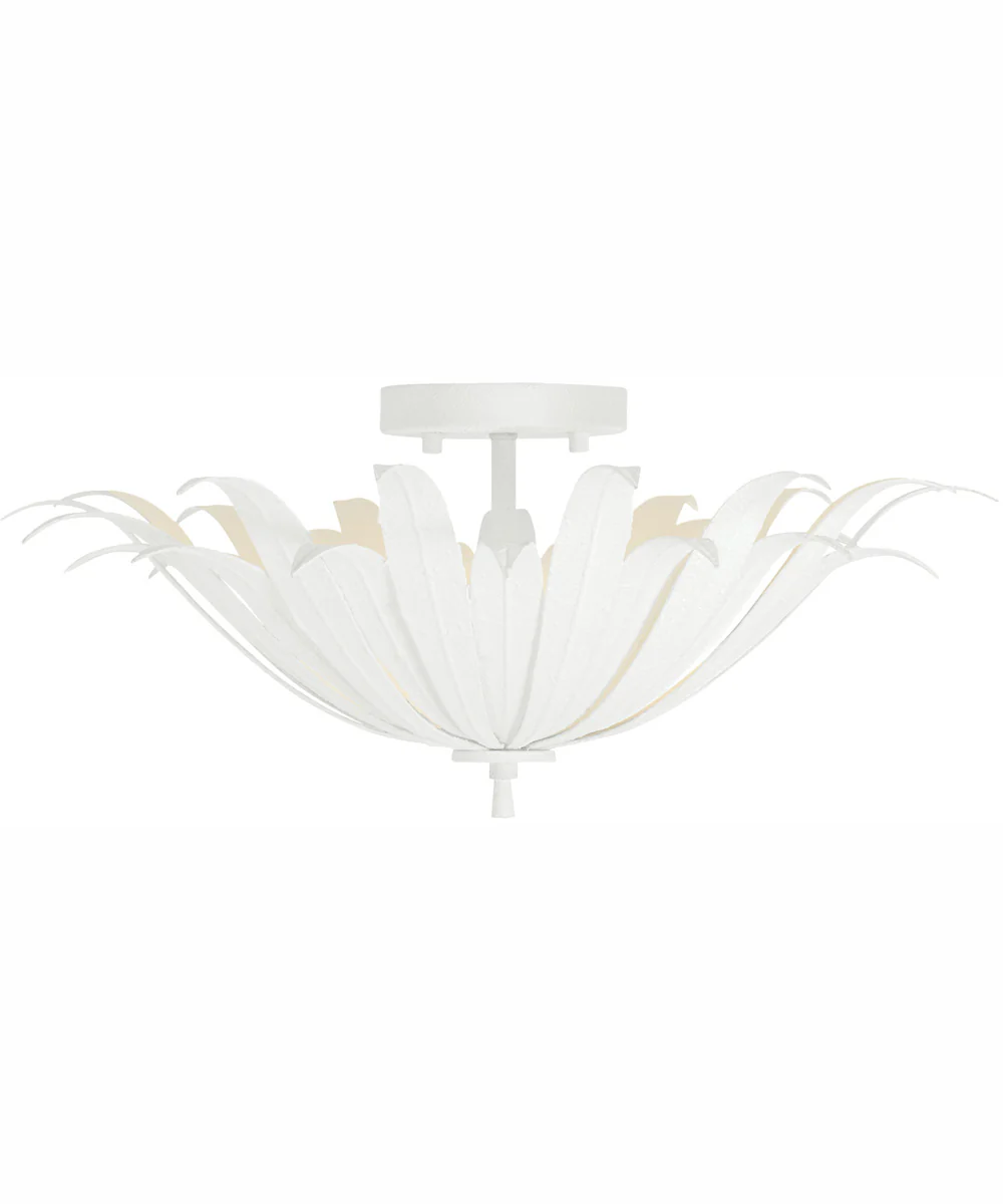 Eden 3-Light Semi-Flush Textured White