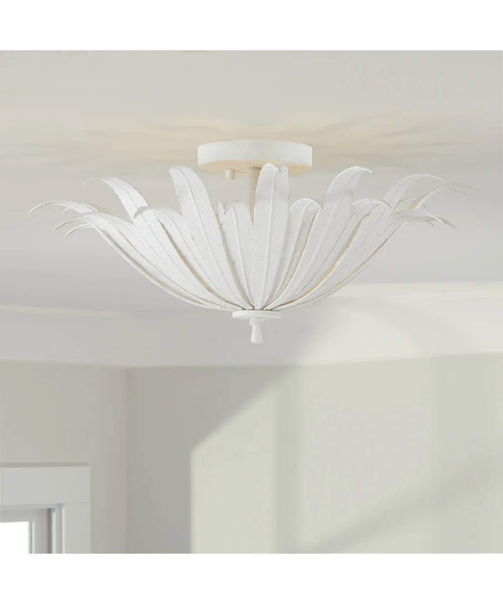 Eden 3-Light Semi-Flush Textured White - Image 2