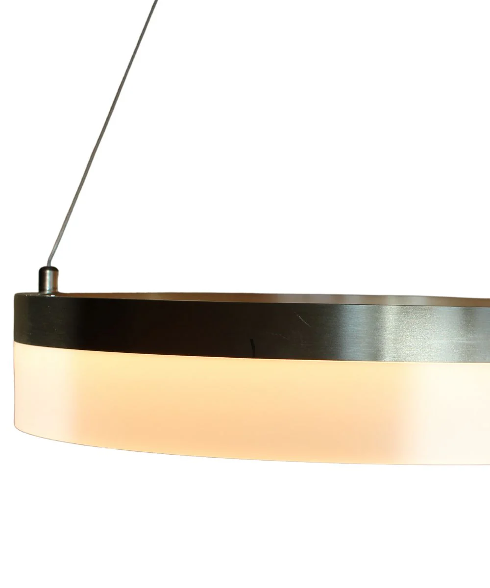 Edge-Lit 16"W 1-Light Round LED Ribbon Chandelier Light Fixture Brushed Nickel Finish - Image 4