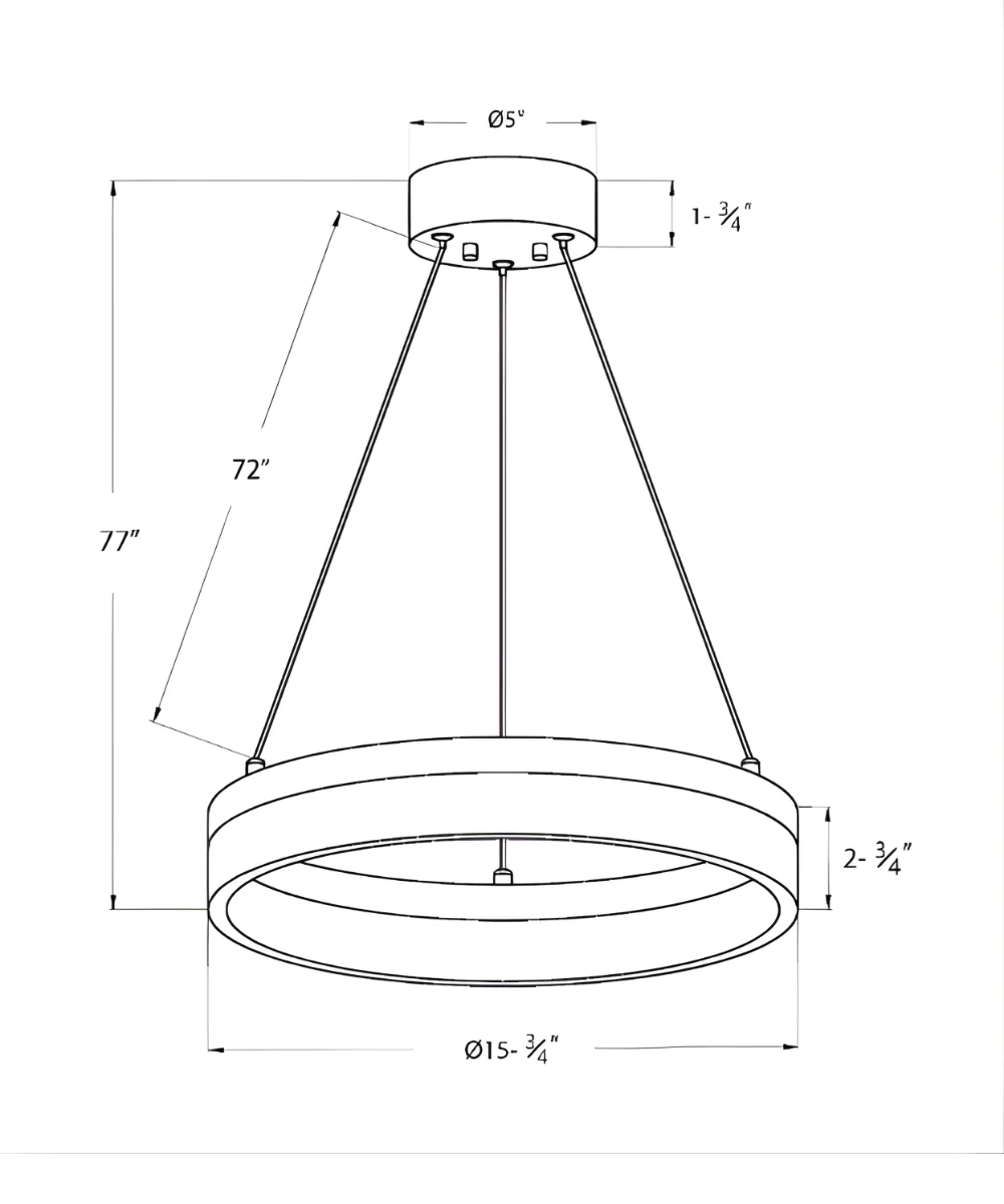 Edge-Lit 16"W 1-Light Round LED Ribbon Chandelier Light Fixture Brushed Nickel Finish - Image 5