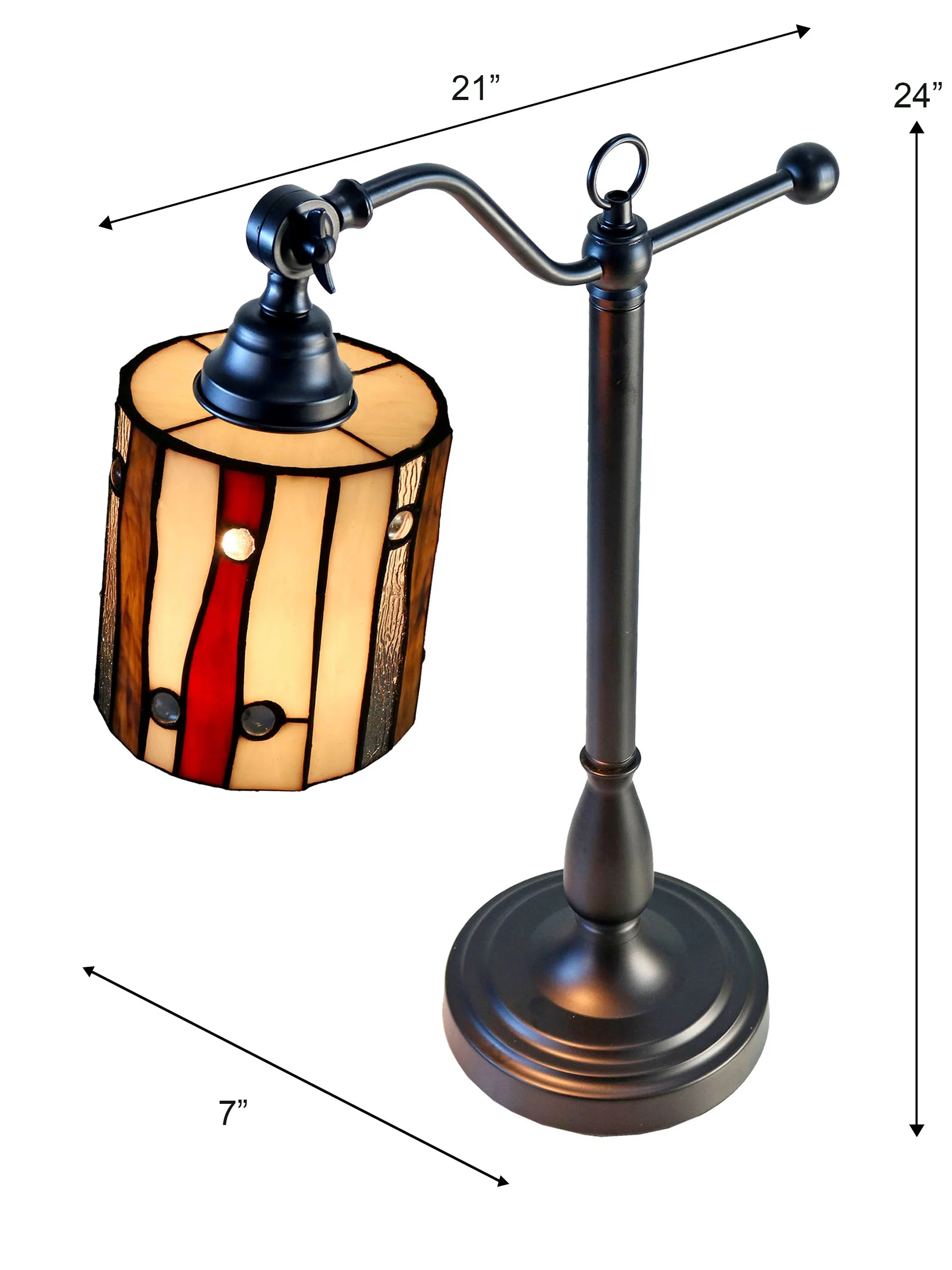 El Anza 24 Inch Tall Handmade Tiffany Desk Lamp - Image 2