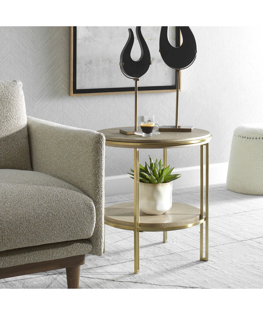 Elise Round Brass Side Table - Image 2