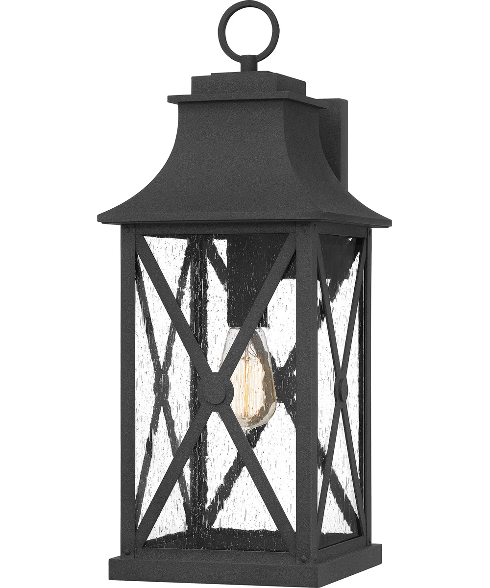 Ellerbee Large 1-light Outdoor Wall Light Coastal Armour Aluminum Mottled Black
