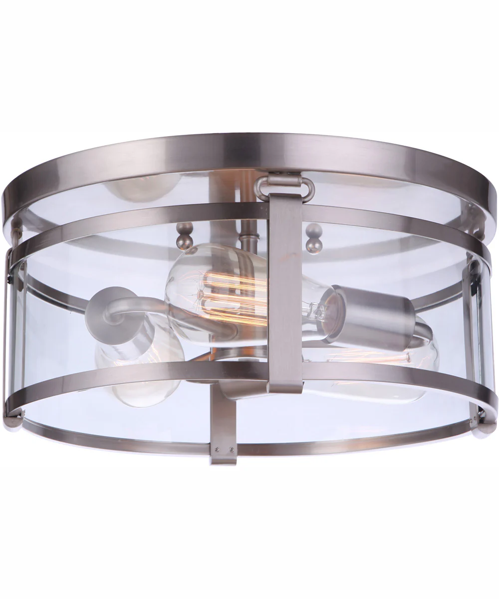 Elliot 3-Light Flush Mount Brushed Polished Nickel - Image 2