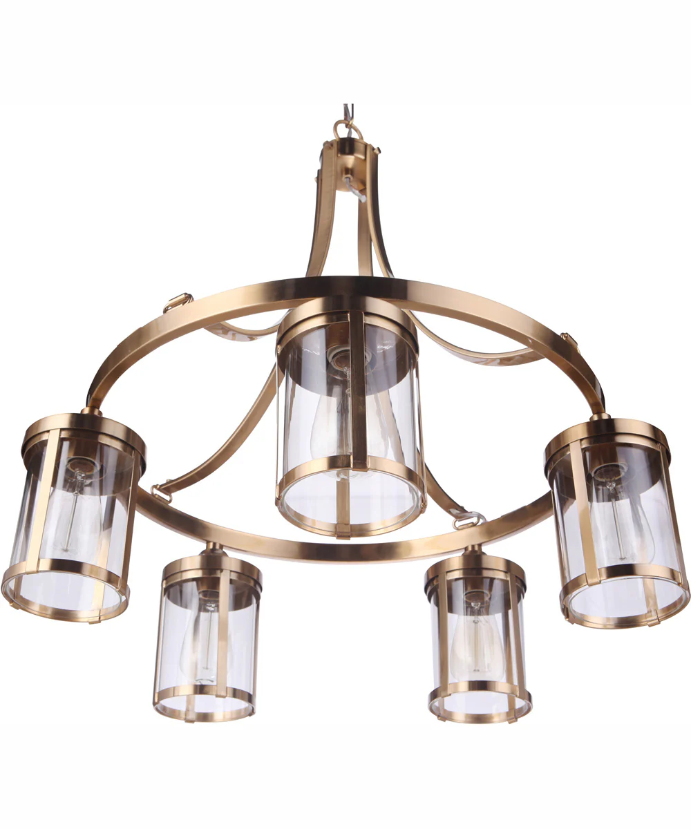 Elliot 5-Light Chandelier Satin Brass - Image 5