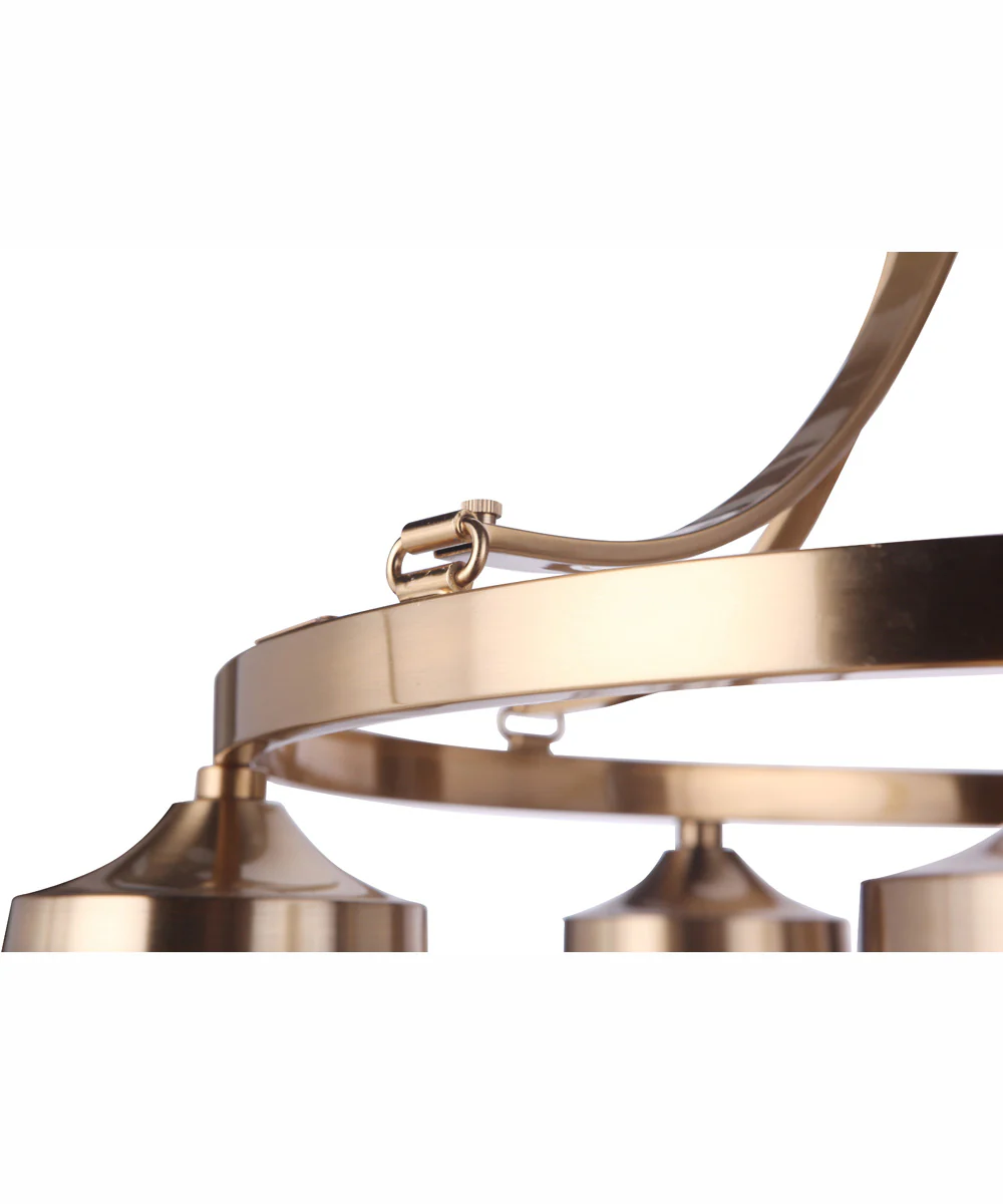 Elliot 5-Light Chandelier Satin Brass - Image 6