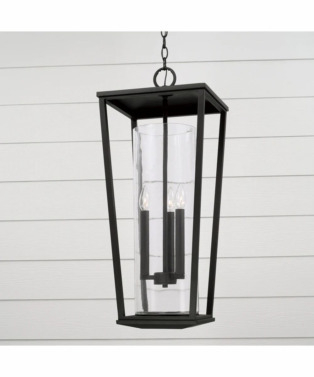 Elliott 3-Light Outdoor Hanging-Lantern Rain or Shine - Black - Image 2