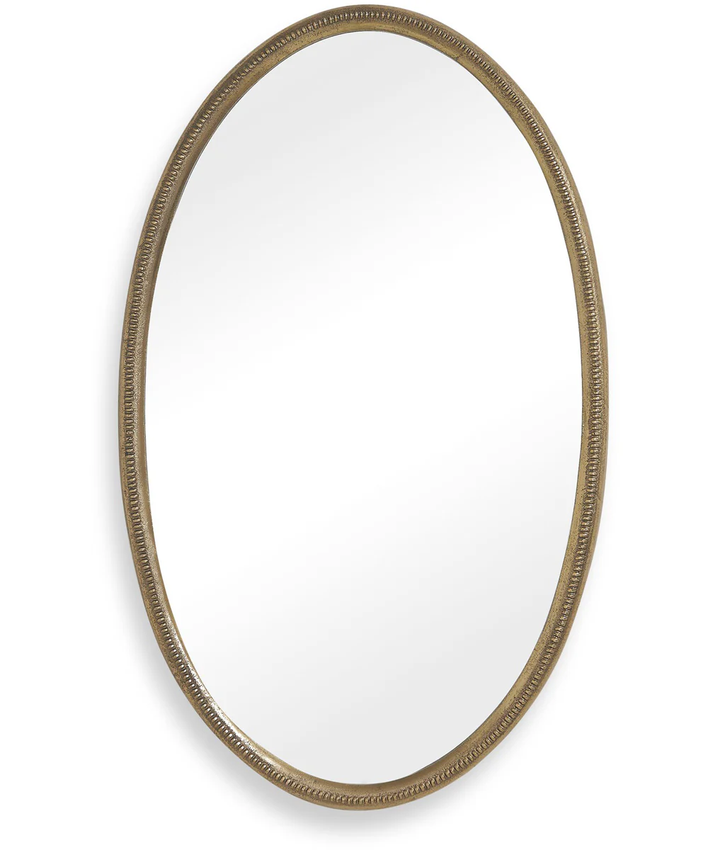 Ellis Beaded Brass Oval Mirror