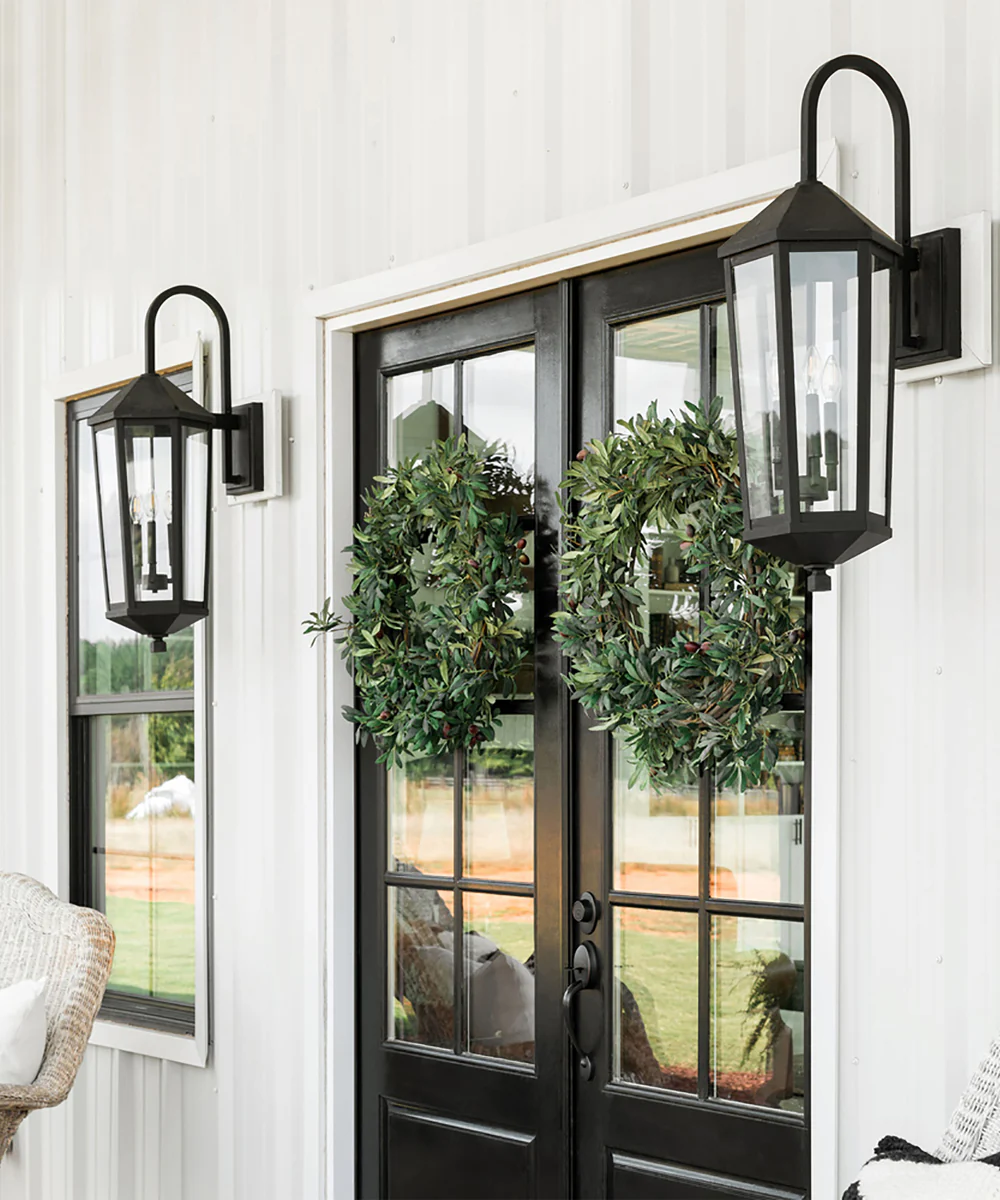 Ellsworth 3-Light Outdoor Wall Mount Rain or Shine - Black with Clear Glass - Image 3