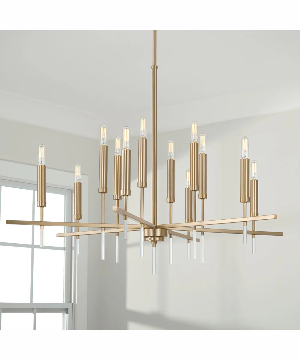 Elora 12-Light Chandelier Matte Brass - Image 2