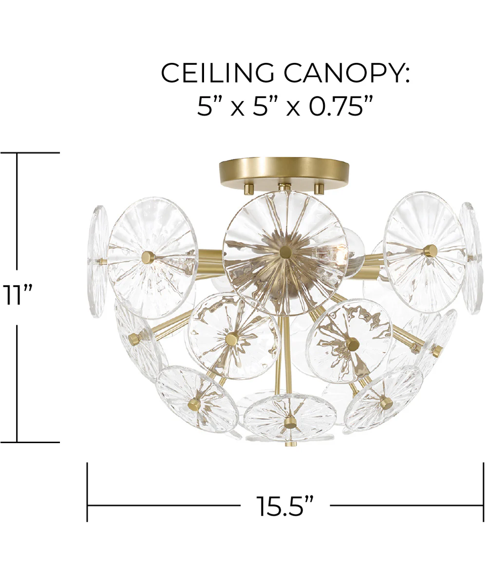 Emelie 4-Light Semi-Flush Matte Brass - Image 4