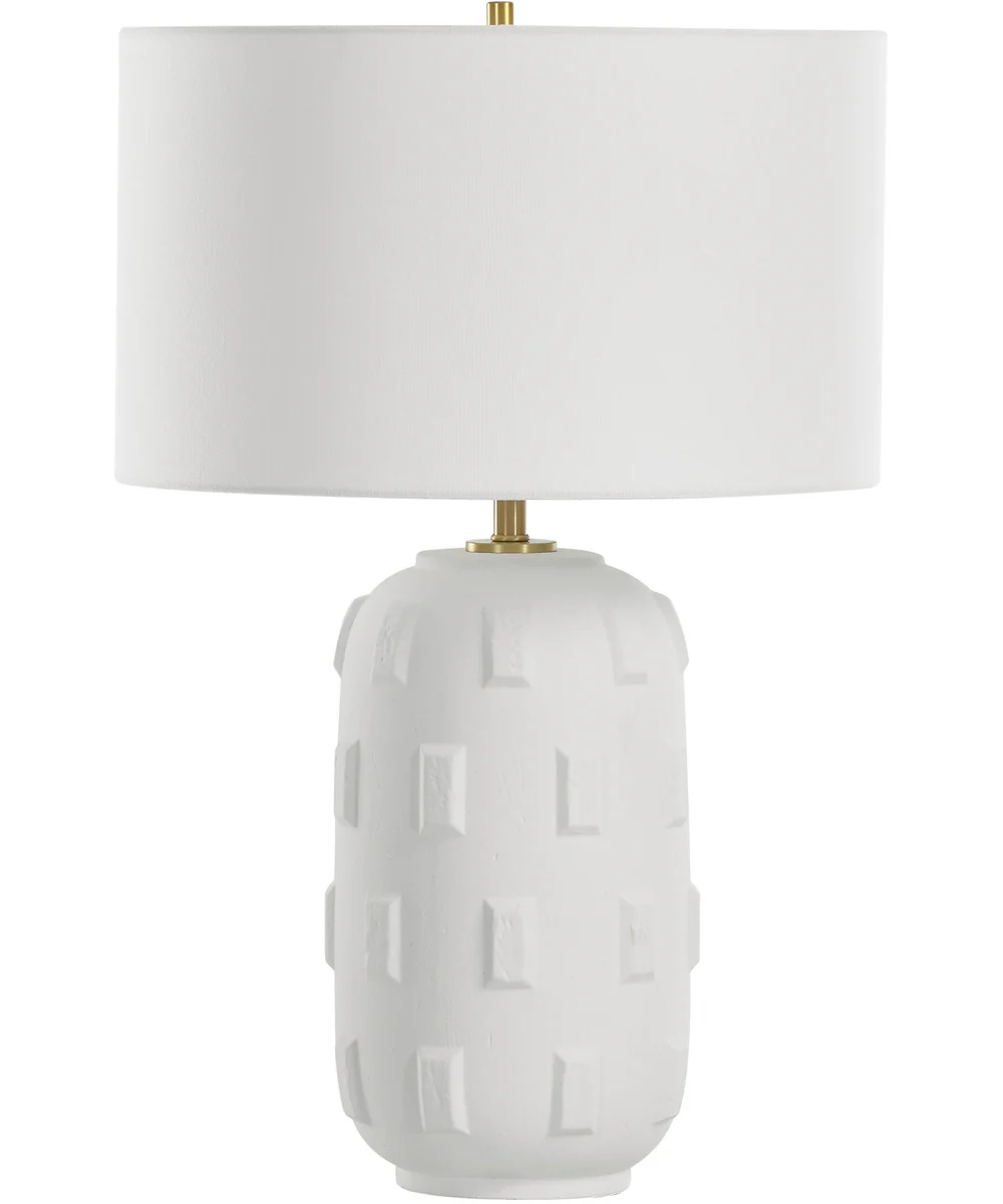 Emerie Textured White Table Lamp - Image 4