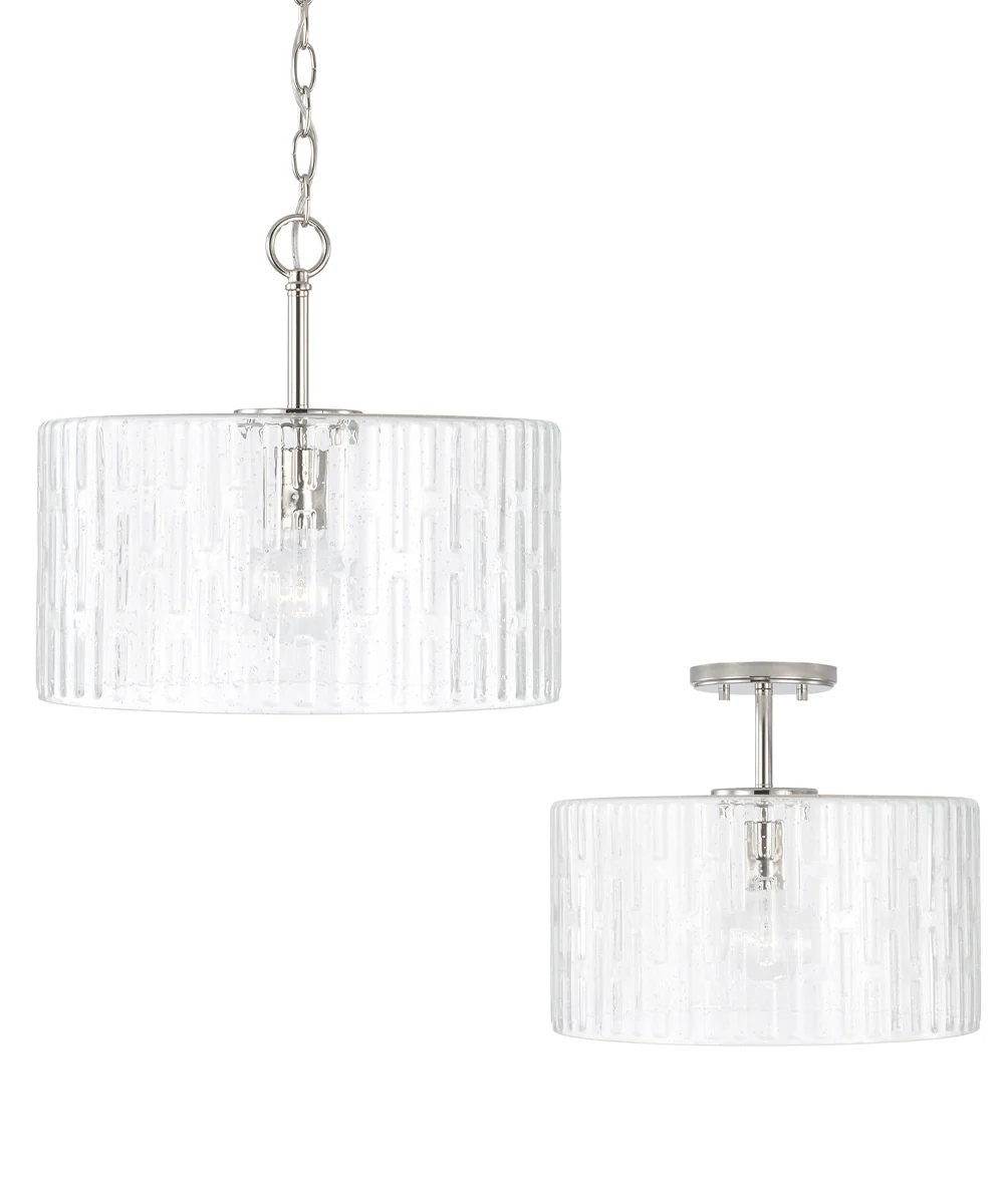 Emerson 1-Light Dual-Mount Semi-Flush/Pendant Mount In Polished Nickel - Image 2
