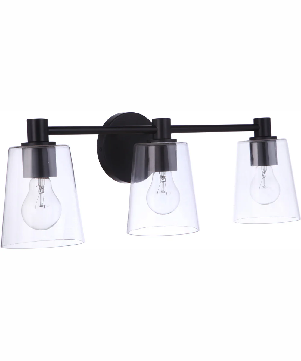 Emilio 3-Light Vanity Flat Black