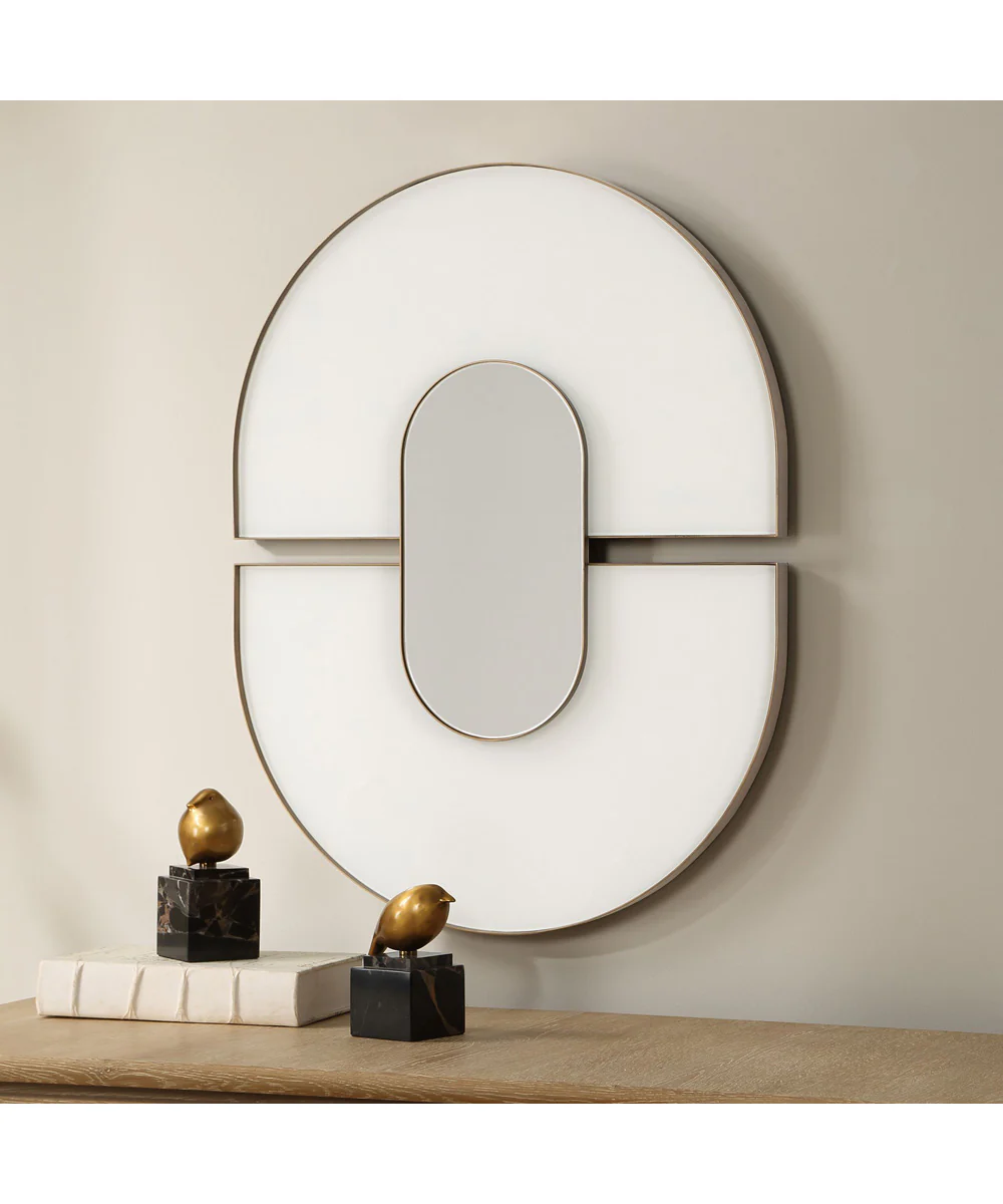 Encase Modern White Oval Mirror - Image 3