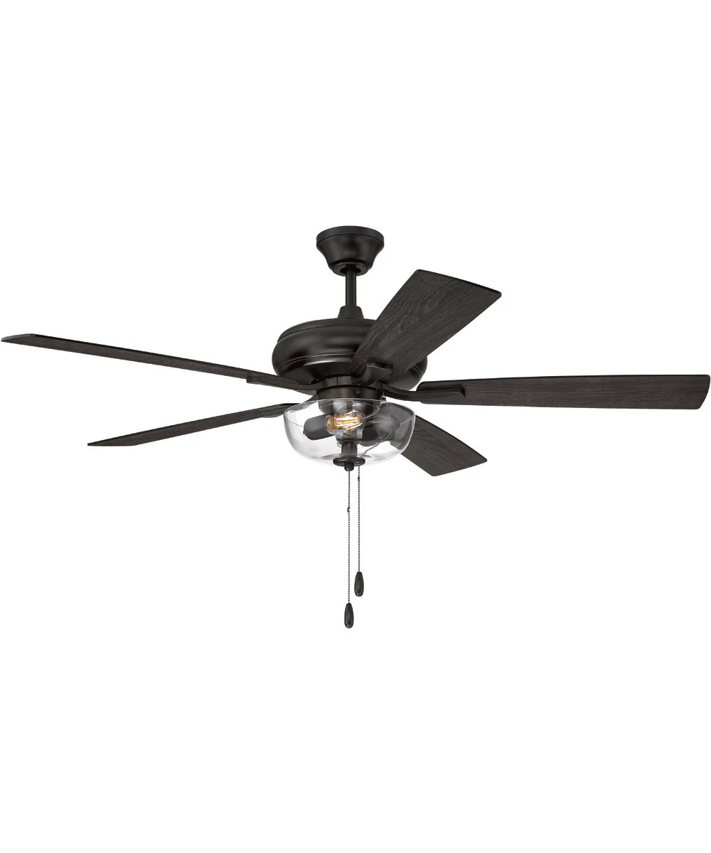 EOS 2 Light Clear Bowl 52" Ceiling Fan 2-Light Fan Flat Black - Image 5
