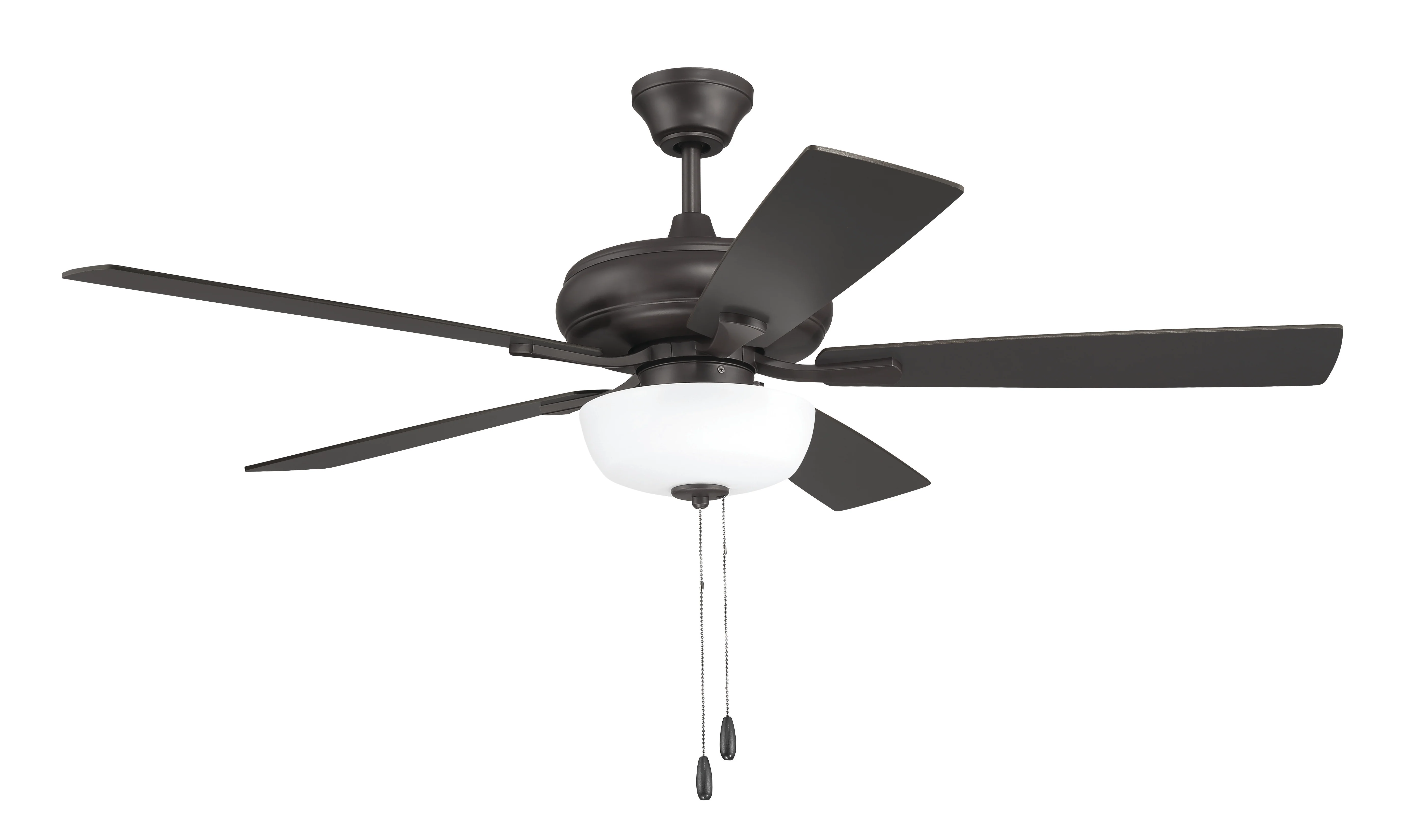 EOS 2 Light Frosted White Bowl 52" Ceiling Fan 2-Light Fan Classic Bronze