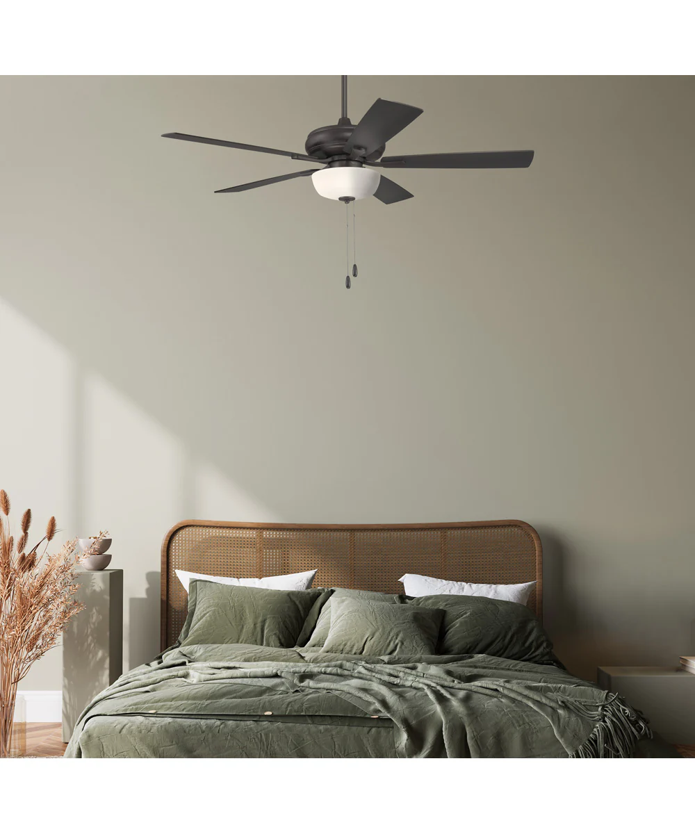 EOS 2 Light Frosted White Bowl 52" Ceiling Fan 2-Light Fan Classic Bronze - Image 2