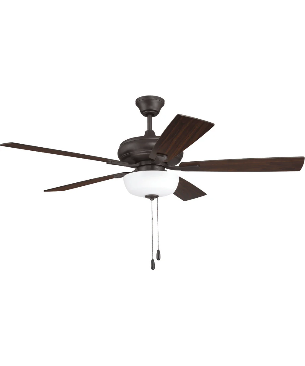 EOS 2 Light Frosted White Bowl 52" Ceiling Fan 2-Light Fan Classic Bronze - Image 4
