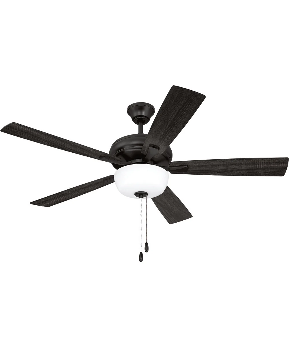 EOS 2 Light Frosted White Bowl 52" Ceiling Fan 2-Light Fan Flat Black - Image 10