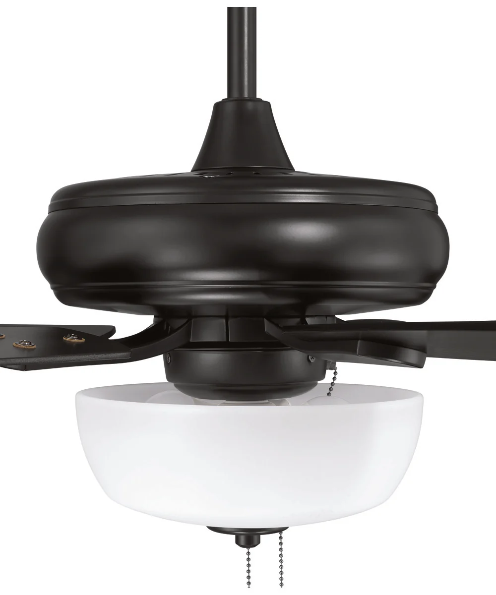 EOS 2 Light Frosted White Bowl 52" Ceiling Fan 2-Light Fan Flat Black - Image 6