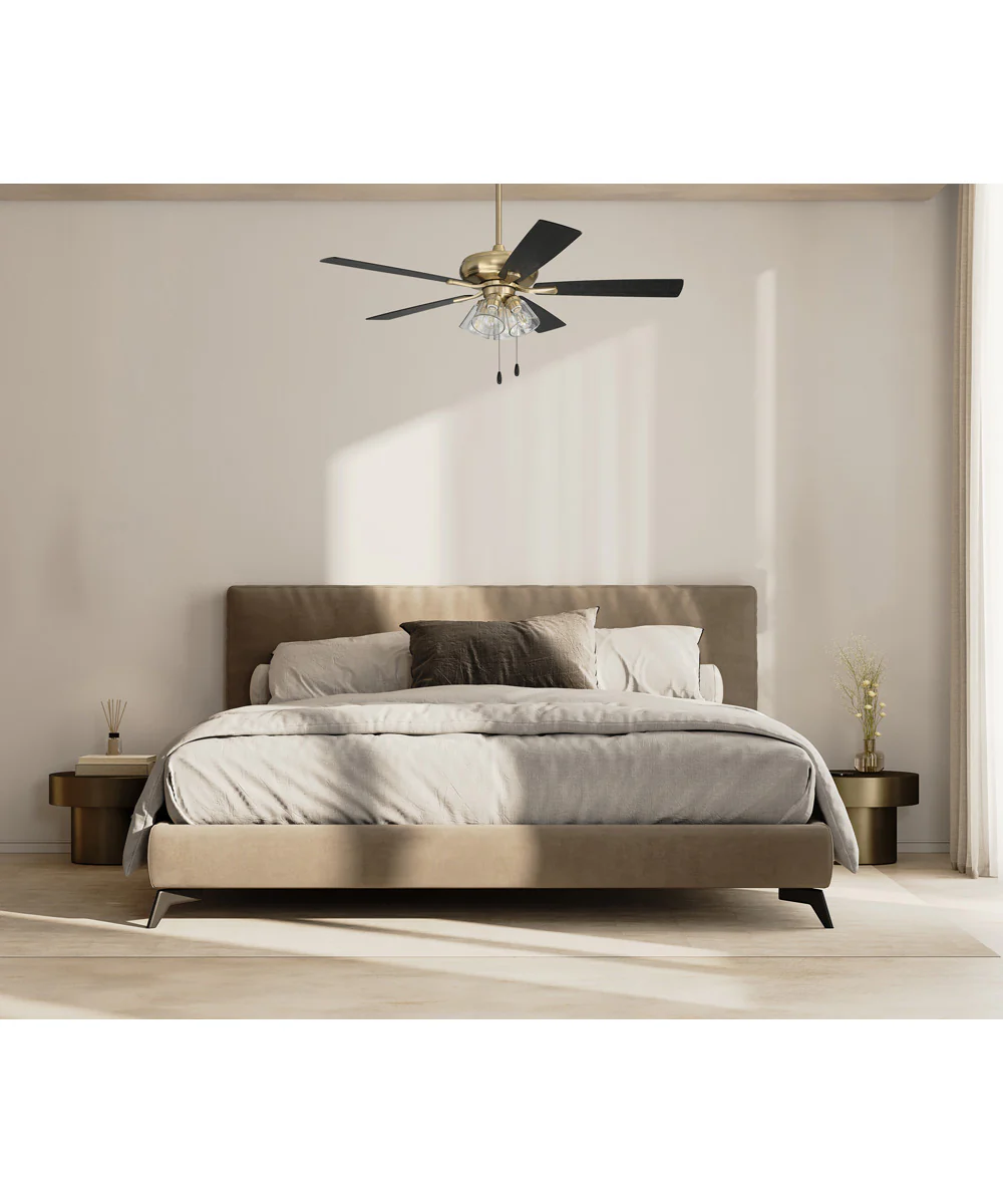 Eos Clear 4 Light 4-Light Fan Satin Brass - Image 2