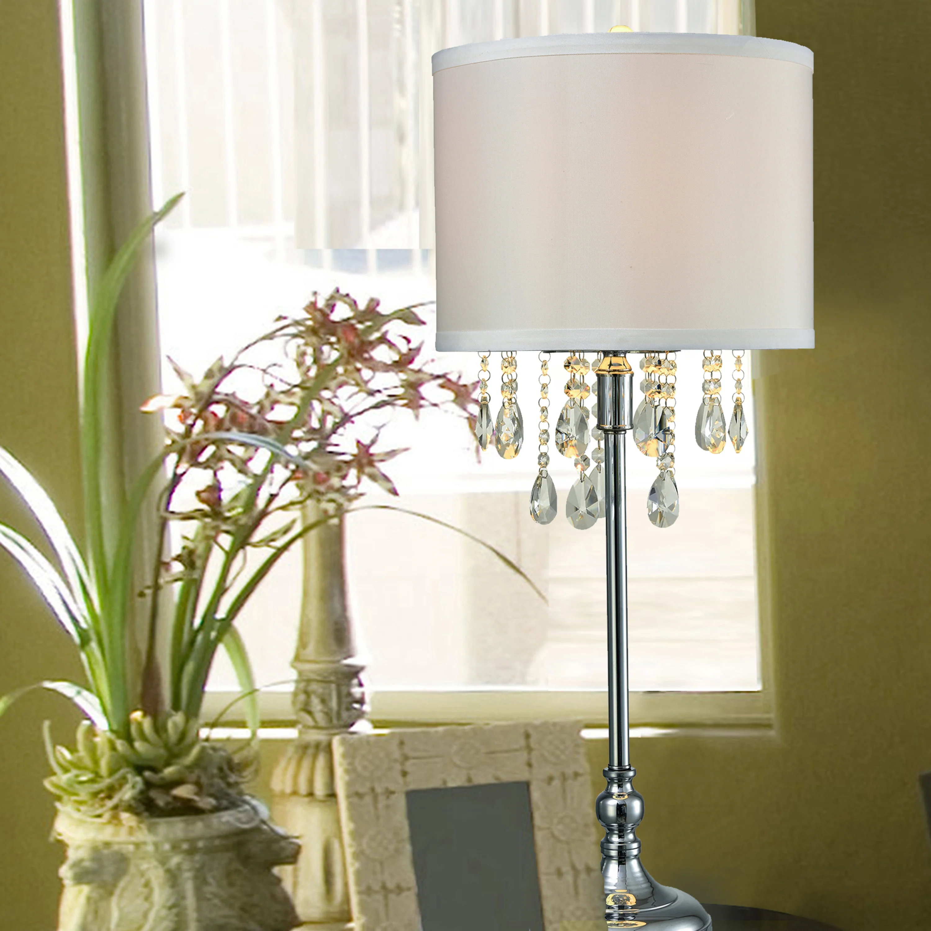Essence 32.5 Inch  Tall Crystal Table Lamp