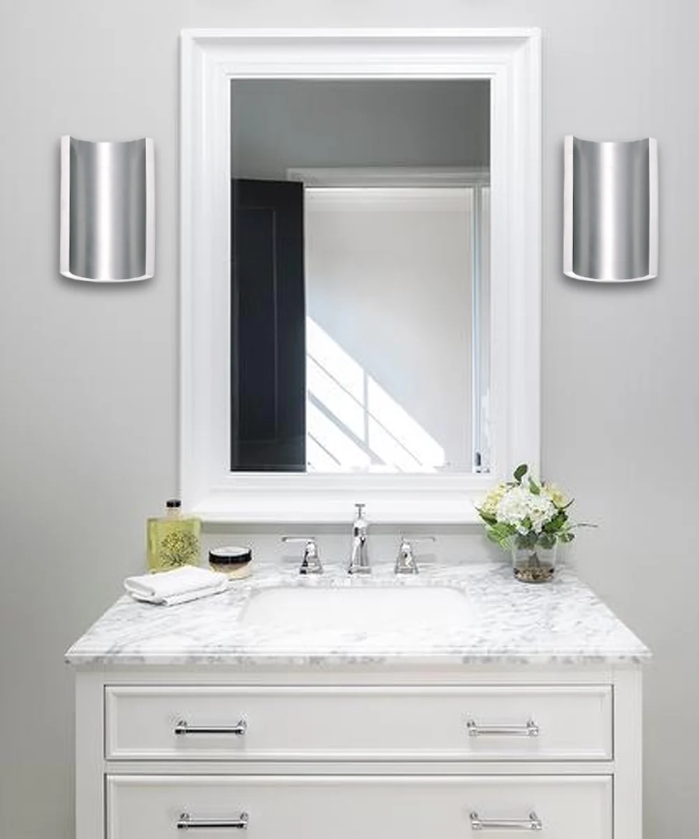 Alumilux Diverge 5"H 2-Light LED Outdoor Wall Sconce Light Fixture Satin Aluminum Finish by ET2 - Image 2