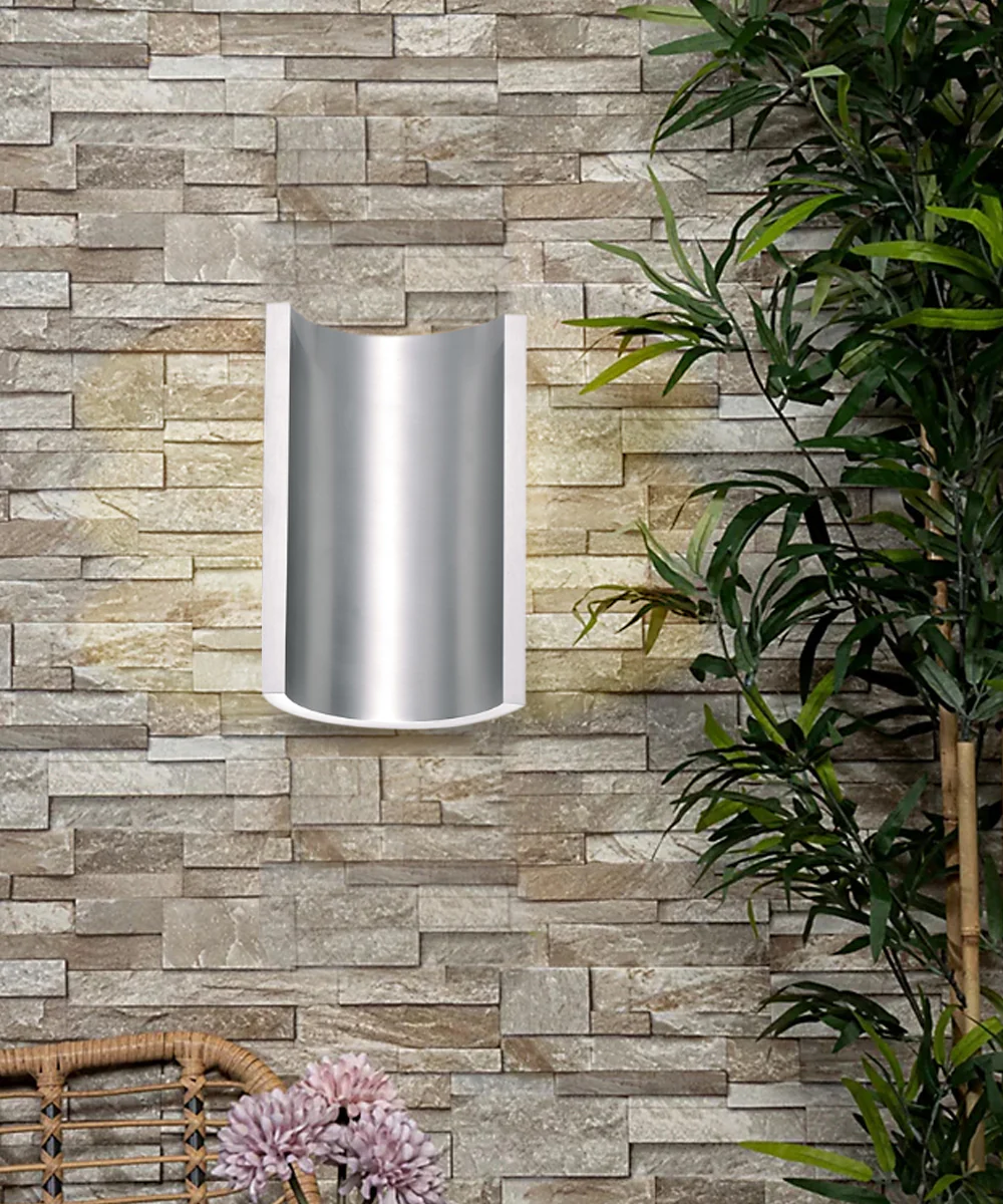Alumilux Diverge 5"H 2-Light LED Outdoor Wall Sconce Light Fixture Satin Aluminum Finish by ET2 - Image 3