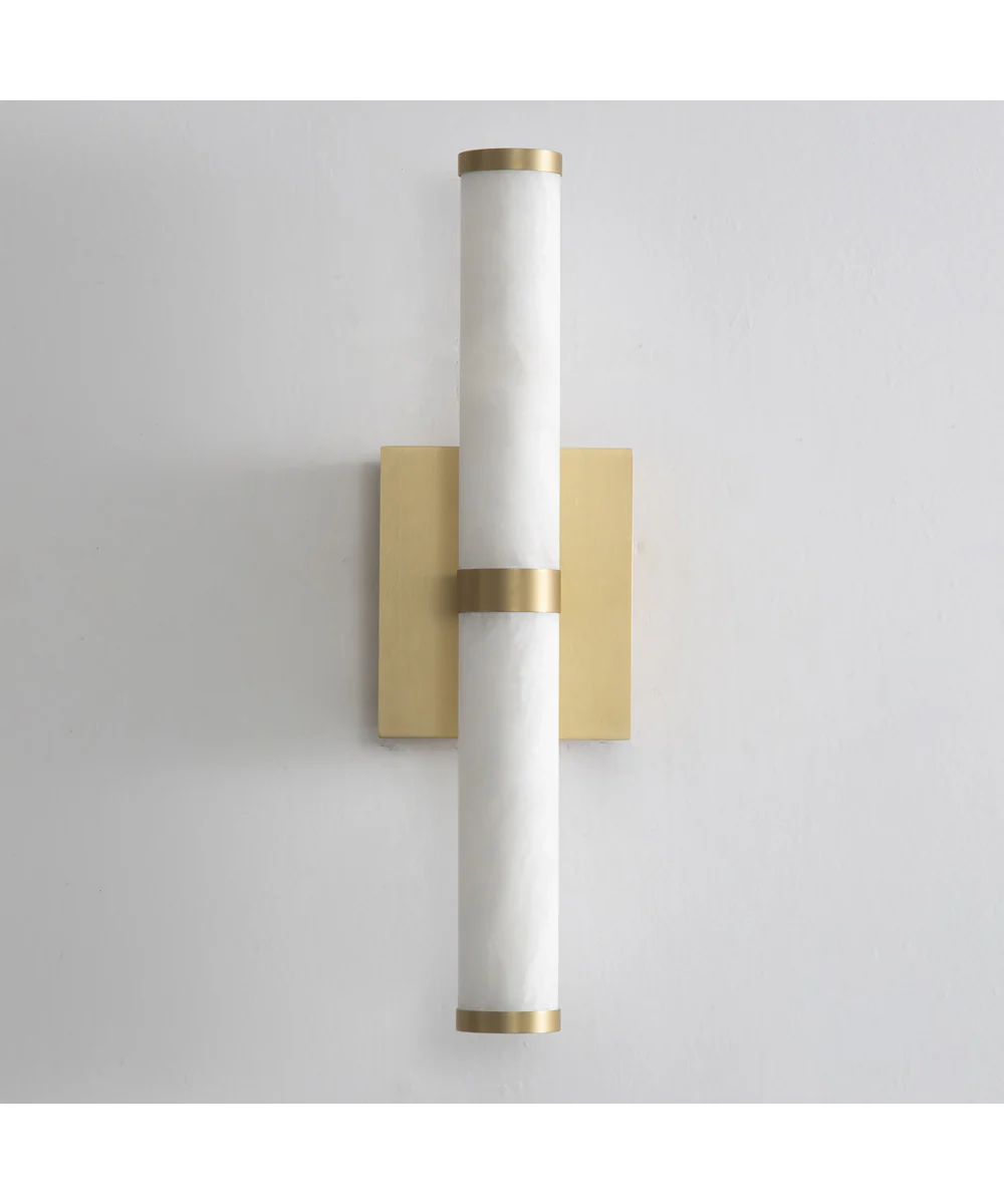 Aragon 17 inch Bath Vanity White Alabaster / Gold - Image 2
