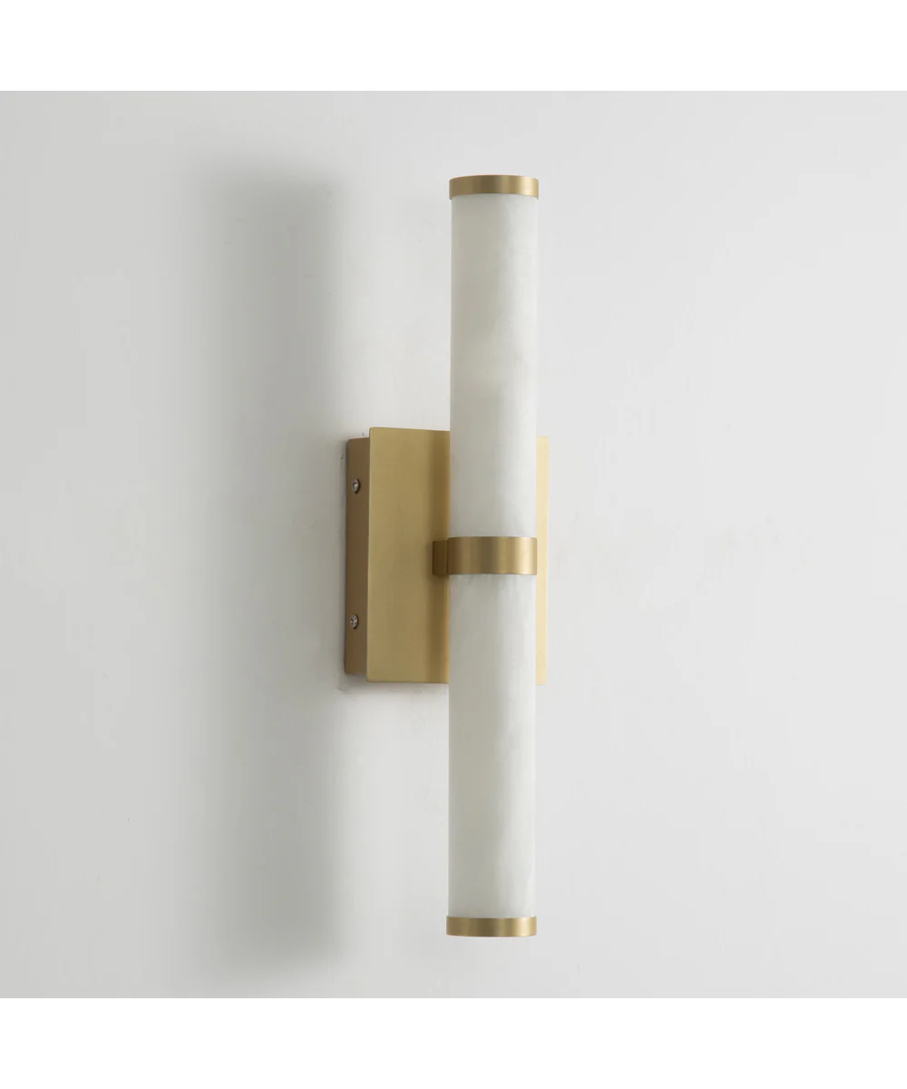 Aragon 17 inch Bath Vanity White Alabaster / Gold - Image 5