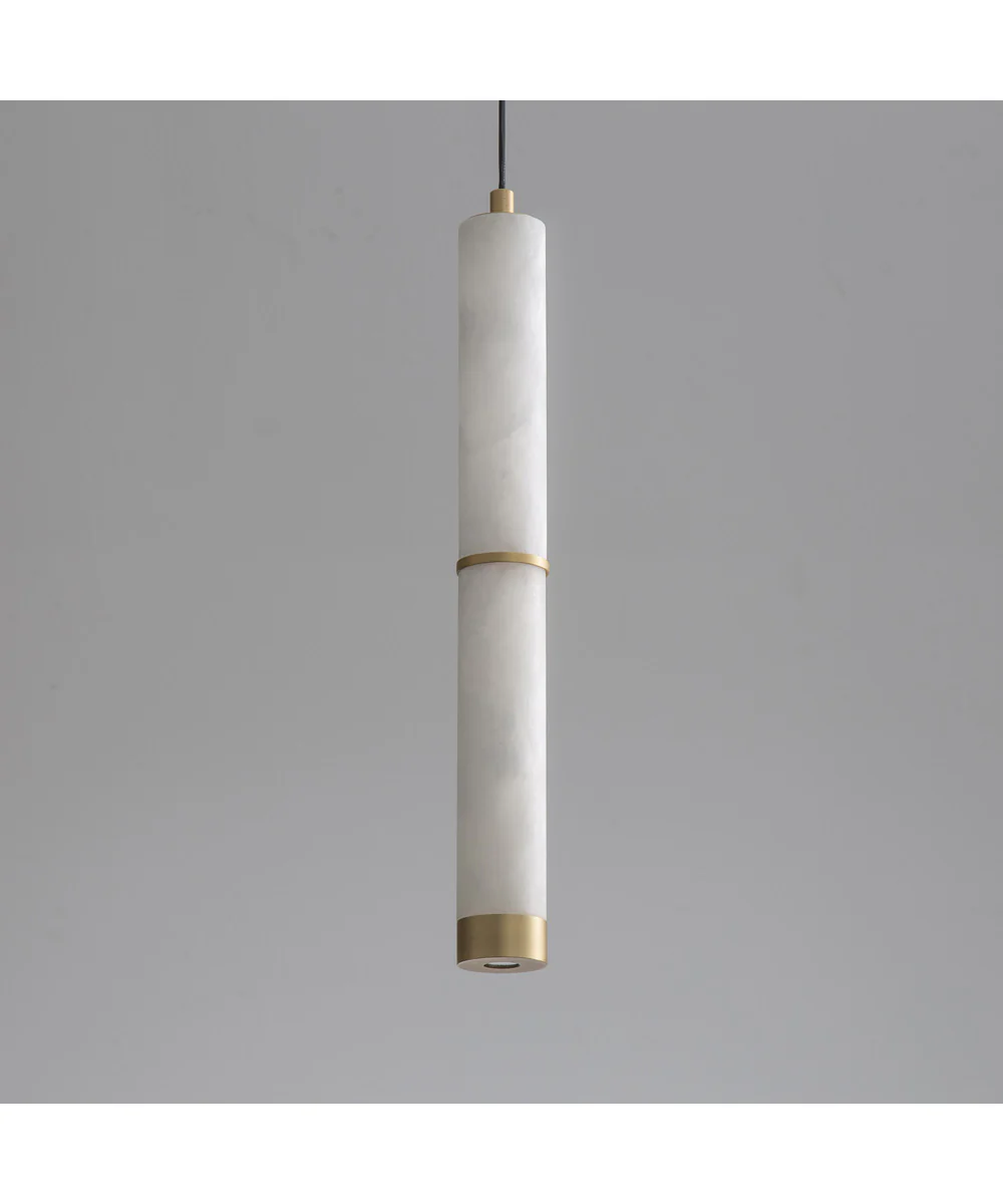 Aragon 17 inch LED Pendant White Alabaster / Gold - Image 3